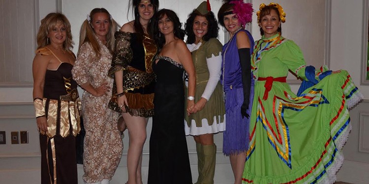 Guests descend on the Halloween-themed soiree in various costumes