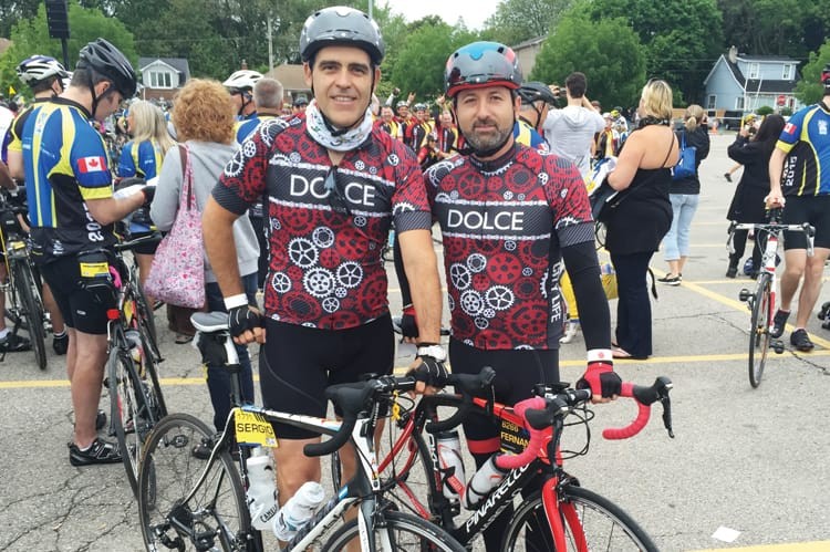 The Dolce riding team members Sergio Sosa (left) and Fernando Zerillo (right) are proud to support this year’s Ride to Conquer Cancer