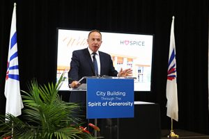 Mayor Maurizio Bevilacqua hosts an event for the Cortellucci family, who donated $3 million and are the naming donors of the new Hospice Vaughan — Mario & Nick Cortellucci Hospice Palliative Care Centre of Excellence