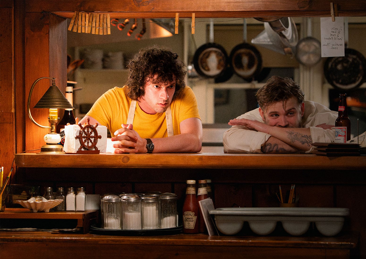 Tony Bourdain and Sal, his fellow restaurant worker, (played by Dominic Sessa and Leo Woodall, respectively), before Bourdain became an icon for generations to follow. | Photo By Seacia Pavao