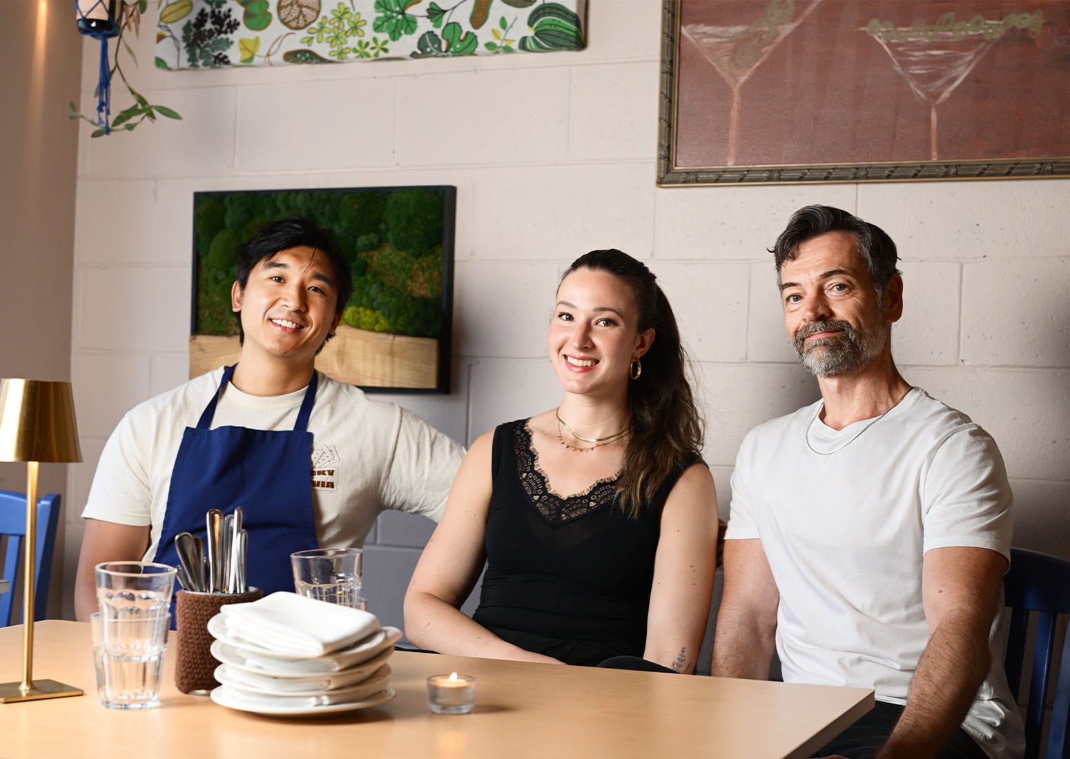 (From left) Restaurant’s co-owners Ricky Casipe, Olivia Simpson and Adrian Proszowski.  | Photo by Nate Colitto