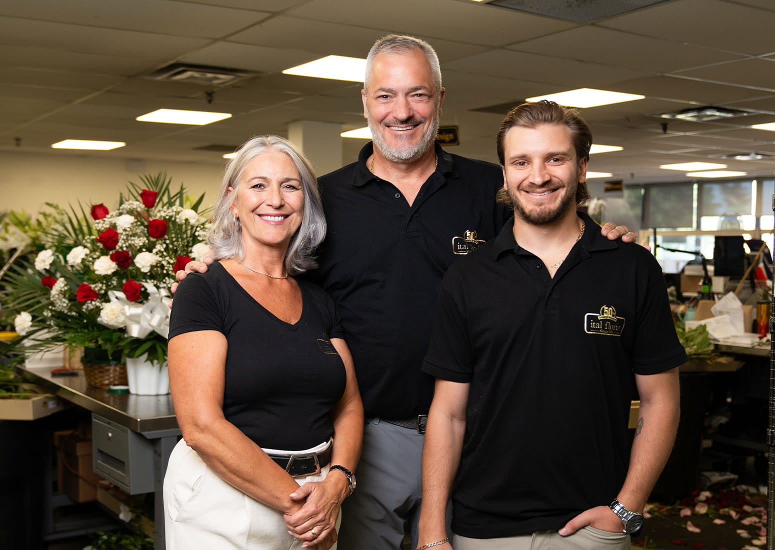 (From left ) Ester Mauro, Italo Paris and Eligius Paris from Ital Florist | Photo by Lismery Loyola